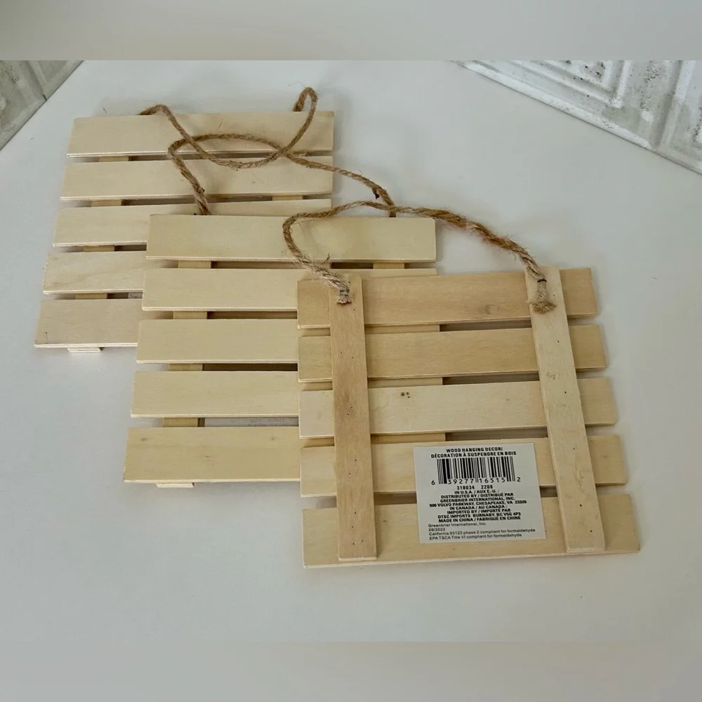 Bulk Lot Unfinished Wood Hanging Pallet Signs DIY Crafts Blank Slat Plaque